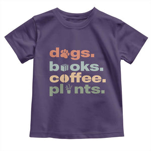 Funny Introvert Life Lover Toddler T Shirt Dogs Books Coffee And Plants TS12 Purple Print Your Wear