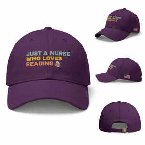 Just A Nurse Who Loves Reading Baseball Cap Bookish Nurse Gift TS12 Baseball Cap Universal Fit Purple Print Your Wear