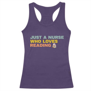 Just A Nurse Who Loves Reading Racerback Tank Top Bookish Nurse Gift TS12 Purple Print Your Wear