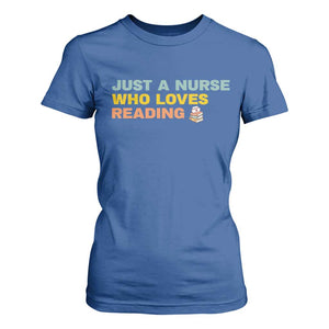 Just A Nurse Who Loves Reading T Shirt For Women Bookish Nurse Gift TS12 Royal Blue Print Your Wear