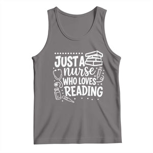 Just A Nurse Who Loves Reading Tank Top Funny Medical Bookworm Gift TS12 Deep Heather Print Your Wear