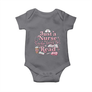 Just A Nurse Who Loves Reading Baby Onesie Book Lover Nurse TS12 Charcoal Print Your Wear