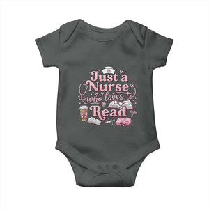 Just A Nurse Who Loves Reading Baby Onesie Book Lover Nurse TS12 Dark Heather Print Your Wear