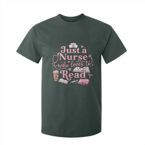 Just A Nurse Who Loves Reading T Shirt For Kid Book Lover Nurse TS12 Dark Forest Green Print Your Wear