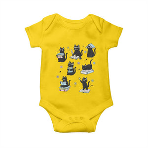 Bookish Black Cat Baby Onesie Funny Librarian Cat Lover Gift TS12 Daisy Print Your Wear