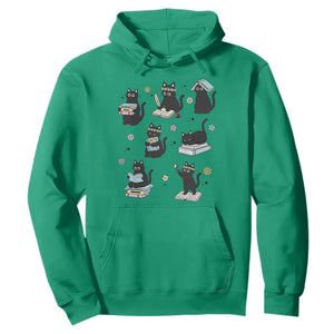 Bookish Black Cat Hoodie Funny Librarian Cat Lover Gift TS12 Irish Green Print Your Wear