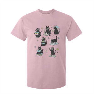 Bookish Black Cat T Shirt For Kid Funny Librarian Cat Lover Gift TS12 Light Pink Print Your Wear