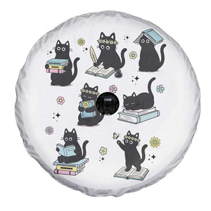 Bookish Black Cat Spare Tire Cover Funny Librarian Cat Lover Gift TS12 Print Your Wear