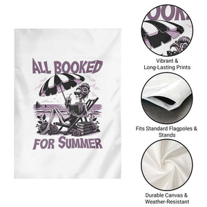 Funny Skeleton Reading At The Beach Garden Flag All Booked For Summer TS12 Print Your Wear