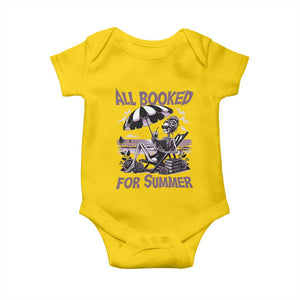 Funny Skeleton Reading At The Beach Baby Onesie All Booked For Summer TS12 Daisy Print Your Wear