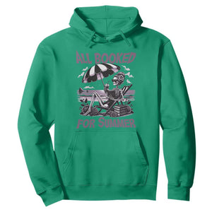 Funny Skeleton Reading At The Beach Hoodie All Booked For Summer TS12 Irish Green Print Your Wear