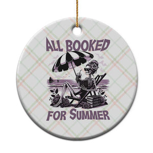 Funny Skeleton Reading At The Beach Ceramic Ornament All Booked For Summer TS12 1pc Christmas Plaid Print Your Wear