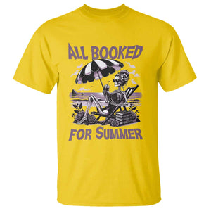 Funny Skeleton Reading At The Beach T Shirt All Booked For Summer TS12 Daisy Print Your Wear