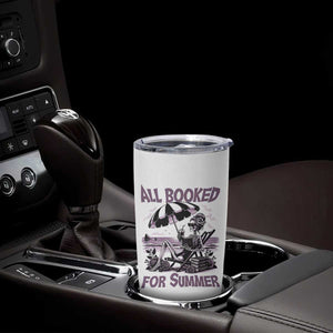 Funny Skeleton Reading At The Beach Tumbler Cup All Booked For Summer TS12 Print Your Wear