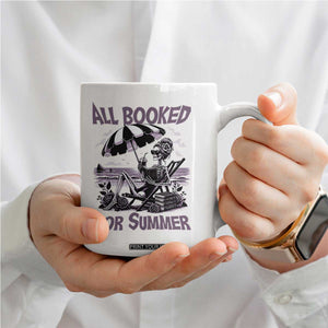 Funny Skeleton Reading At The Beach Coffee Mug All Booked For Summer TS12 Print Your Wear