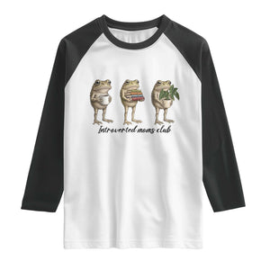 Introverted Moms Club Frog Graphic Raglan Shirt Funny Mothers Day Gift TS12 White Black Print Your Wear