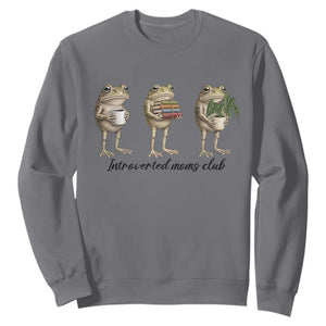 Introverted Moms Club Frog Graphic Sweatshirt Funny Mothers Day Gift TS12 Charcoal Print Your Wear