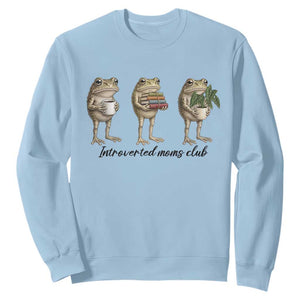 Introverted Moms Club Frog Graphic Sweatshirt Funny Mothers Day Gift TS12 Light Blue Print Your Wear
