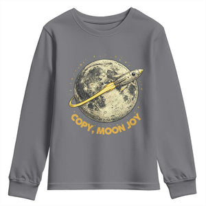 Copy Moon Joy Space Lover Lunar Mission Youth Sweatshirt Astronaut Sci Fi Graphic TS12 Charcoal Print Your Wear