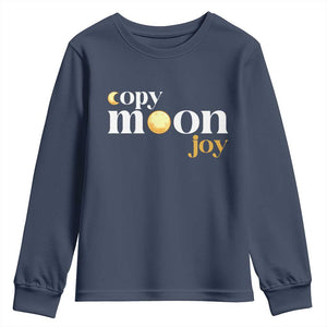 Copy Moon Joy Statement Full Moon Youth Sweatshirt Space Exploration Lunar Journey 2026 TS12 Navy Print Your Wear