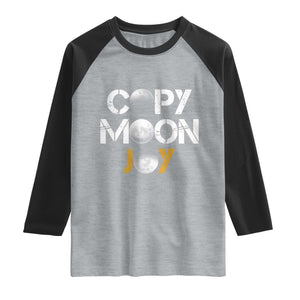 Lunar Mission Astronaut Space Lover Raglan Shirt Copy Moon Joy Sci Fi Graphic TS12 Heather Gray Black Print Your Wear