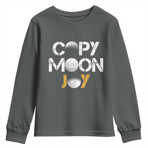 Lunar Mission Astronaut Space Lover Youth Sweatshirt Copy Moon Joy Sci Fi Graphic TS12 Dark Heather Print Your Wear