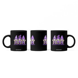 Cute Elephant Gnome Purple Ribbon Alzheimer's Support Coffee Mug The Heart Never Forgets