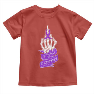 Not Today Alzheimers Toddler T Shirt Funny Skeleton Middle Finger Purple Ribbon
