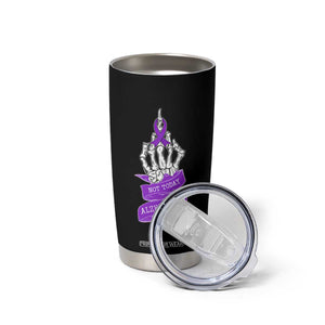 Not Today Alzheimers Tumbler Cup Funny Skeleton Middle Finger Purple Ribbon