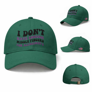 I Dont Have Enough Middle Fingers For Alzheimers Baseball Cap Groovy Purple Retro