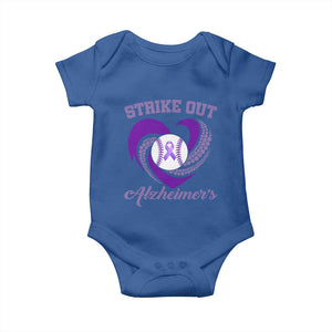 Strike Out Alzheimers Baby Onesie Purple Ribbon Baseball Hope Support