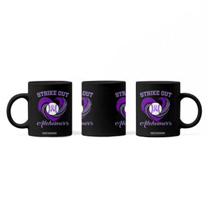 Strike Out Alzheimers Coffee Mug Purple Ribbon Baseball Hope Support