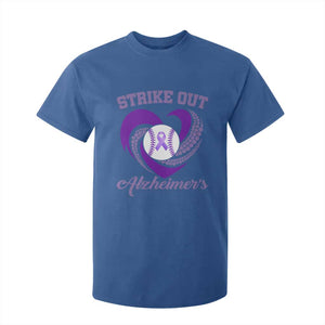 Strike Out Alzheimers T Shirt For Kid Purple Ribbon Baseball Hope Support