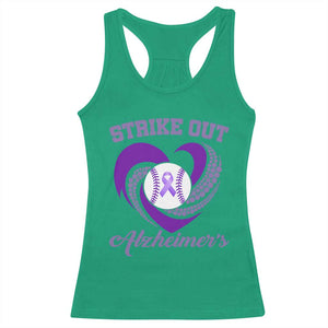 Strike Out Alzheimers Racerback Tank Top Purple Ribbon Baseball Hope Support