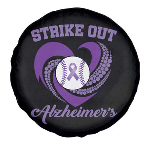 Strike Out Alzheimers Spare Tire Cover Purple Ribbon Baseball Hope Support