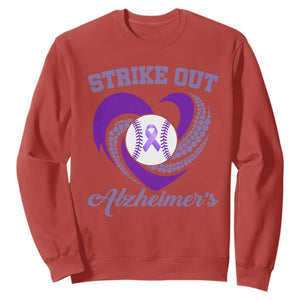 Strike Out Alzheimers Sweatshirt Purple Ribbon Baseball Hope Support