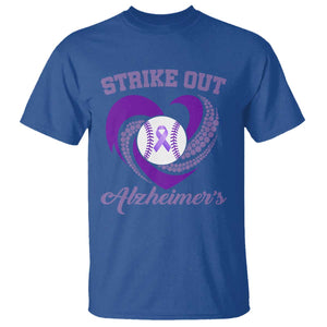 Strike Out Alzheimers T Shirt Purple Ribbon Baseball Hope Support