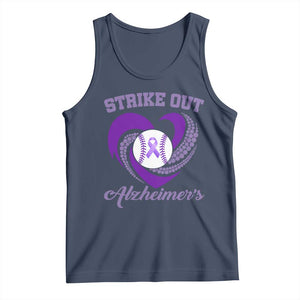 Strike Out Alzheimers Tank Top Purple Ribbon Baseball Hope Support