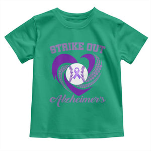Strike Out Alzheimers Toddler T Shirt Purple Ribbon Baseball Hope Support