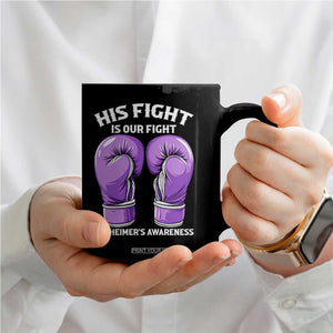 Purple Boxing Gloves Alzheimers Support Coffee Mug His Fight Our Fight