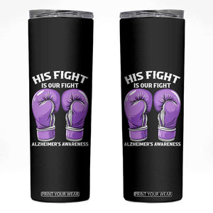 Purple Boxing Gloves Alzheimers Support Skinny Tumbler His Fight Our Fight