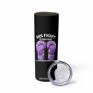 Purple Boxing Gloves Alzheimers Support Skinny Tumbler His Fight Our Fight