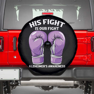 Purple Boxing Gloves Alzheimers Support Spare Tire Cover His Fight Our Fight