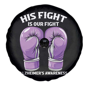Purple Boxing Gloves Alzheimers Support Spare Tire Cover His Fight Our Fight