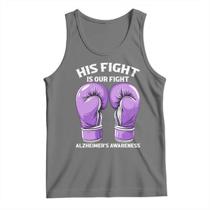 Purple Boxing Gloves Alzheimers Support Tank Top His Fight Our Fight