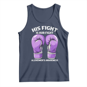 Purple Boxing Gloves Alzheimers Support Tank Top His Fight Our Fight
