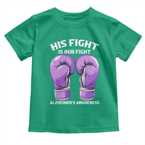 Purple Boxing Gloves Alzheimers Support Toddler T Shirt His Fight Our Fight