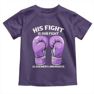 Purple Boxing Gloves Alzheimers Support Toddler T Shirt His Fight Our Fight