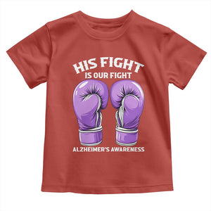Purple Boxing Gloves Alzheimers Support Toddler T Shirt His Fight Our Fight