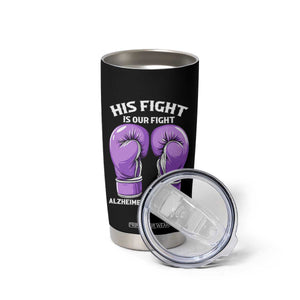 Purple Boxing Gloves Alzheimers Support Tumbler Cup His Fight Our Fight